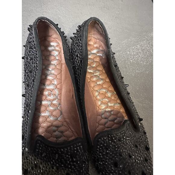 Sam Edelman spiked studded embellished black loafers size 7.5 - Picture 9 of 9